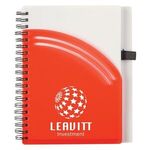 Rainbow Spiral Notebook With Pen - Red With White