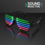 Rechargeable Sound Reactive LED Rave Glasses - Black