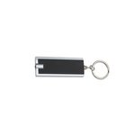 Rectangular LED Key Chain - Black With Silver