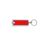 Rectangular LED Key Chain - Red With Silver