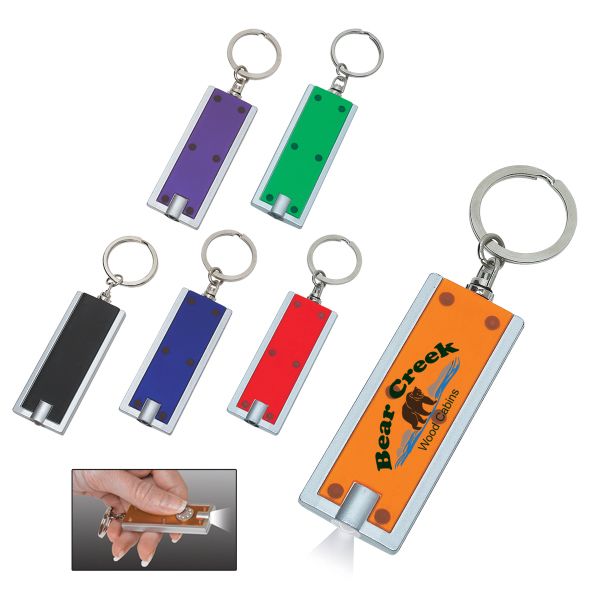 Main Product Image for Custom Printed Rectangular LED Key Chain