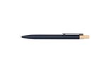 Recycled Aluminum Pen With Bamboo Plunger - Navy Blue