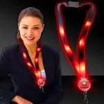 Red 32" Light Up Glow LED Flat Lanyard -  