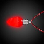 Red Bulb LED Bead Necklace - Red