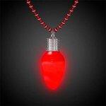 Red Bulb LED Bead Necklace -  