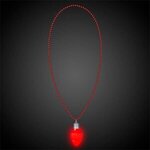 Red Bulb LED Bead Necklace -  