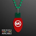 Red Bulb Medallion With J Hook for Beads (NON-LIGHT UP) - Red-green