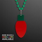 Red Bulb Medallion With J Hook for Beads (NON-LIGHT UP) -  