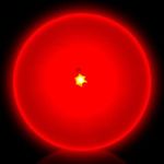 Red Flashing LED Light Up Glow Circle Blinky -  