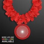 Buy Red Flower Lei Necklace with Medallion (Non-Light Up)