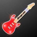 Red Guitar Flashing LED Light Pin - Red-brown-white