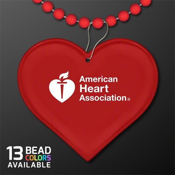 Main Product Image for Red Heart Medallion with Beaded Necklace