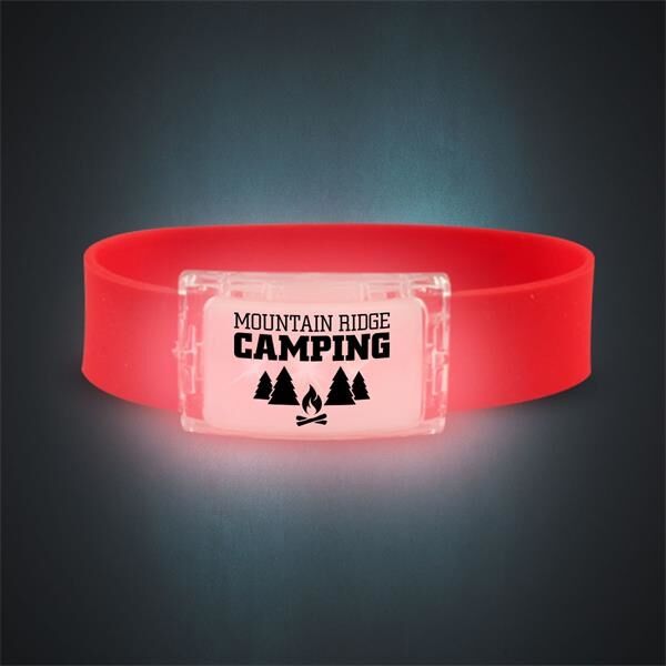 Main Product Image for Custom Printed Red LED Silicone Wristbands