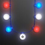 Buy Custom Printed Red White & Blue Light Globes Necklace