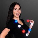 Red White & Blue Light Globes Necklace -  