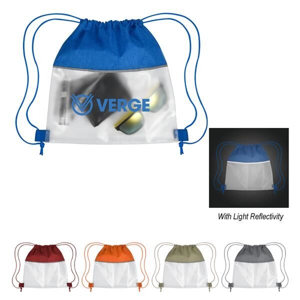 Main Product Image for Advertising Reflective Heathered Frost Drawstring Bag