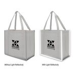 Reflective Large Grocery Tote Bag - Gray