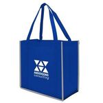 Reflective Large Grocery Tote Bag - Royal Blue