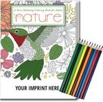 Relax Pack-Nature Coloring Book for Adults + Colored Pencils -  