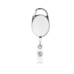 Retractable Badge Holder With Carabiner - White