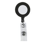 Retractable Badge Holder With Laminated Label - Black