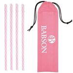 Reusable Straws in Drawstring Pouch - Pink