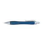 Rio Ballpoint Pen With Contoured Rubber Grip - Metallic Blue