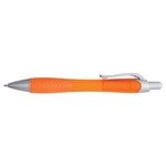 Rio Ballpoint Pen With Contoured Rubber Grip - Orange