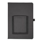 Roma Journal with Phone Pocket - Black