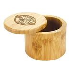 Round Bamboo Salt Box -  