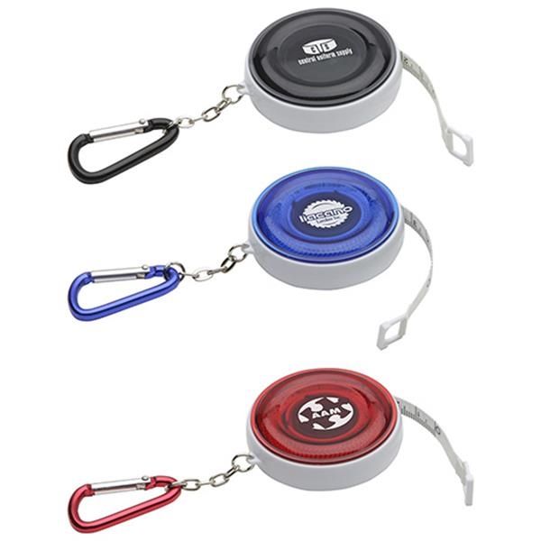 Main Product Image for Custom Round Carabiner Tape Measure