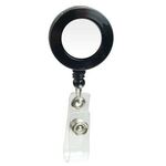 Round Domed Badge Holder with Slide on Clip - Black