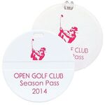 Round Golf Bag Tag - White