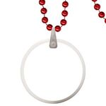 Round Mardi Gras Beads with Disk and Decal - Red