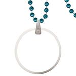 Round Mardi Gras Beads with Disk and Decal - Turquoise