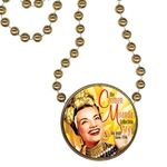 Round Mardi Gras Beads with Inline Medallion -  