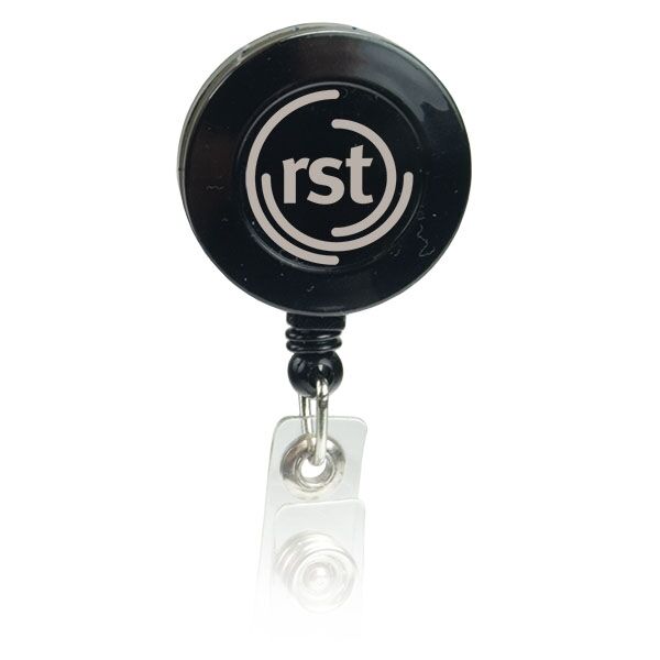 Main Product Image for Round Pad Print Retractable Badge Holder With Alligator Clip