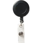Round Secure-A-Badge (TM) with Alligator Clip - Black