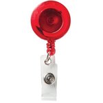 Round Secure-A-Badge (TM) with Alligator Clip - Translucent Red