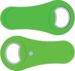 Rounded Bottle Opener with Magnet - Lime Green