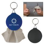 Buy Custom Printed Rubber Key Chain With Microfiber Cleaning Cloth