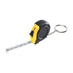 Rubber Tape Measure Key Tag With Laminated Label