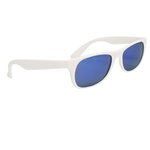 Rubberized Mirrored Malibu Sunglasses - Blue