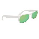 Rubberized Mirrored Malibu Sunglasses - Green