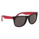 Rubberized Sunglasses - Black Frame with Red