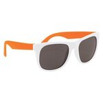 Rubberized Sunglasses - White Frame with Orange