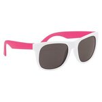 Rubberized Sunglasses - White Frame with Pink
