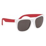 Rubberized Sunglasses - White Frame with Red