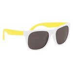 Rubberized Sunglasses - White Frame with Yellow