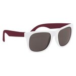 Rubberized Sunglasses - White With Maroon